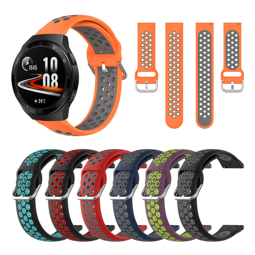 

Оригинальный силиконовый ремешок для часов Huawei Gt 2e, цветные ремешки для часов 20 мм 22 мм, ремешок для часов Huawei GT 2e Gt 2 46 мм 42 мм Gt1