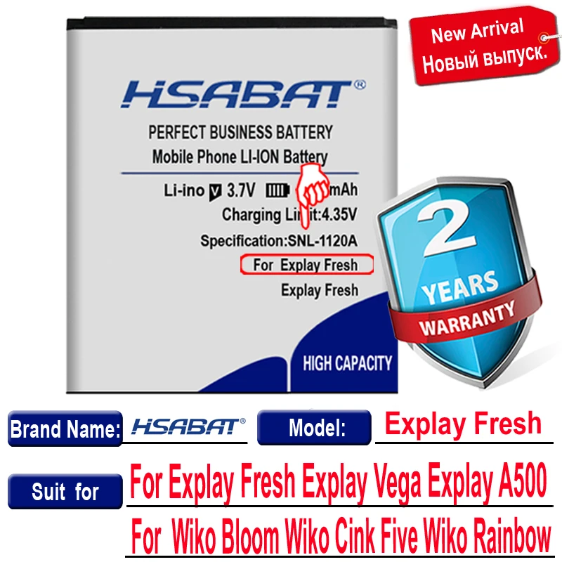 Аккумулятор HSABAT Explay Fresh 4150 мАч для Vega A500 Wiko Bloom Cink Five Rainbow|2700mah battery|battery forfor wiko battery |