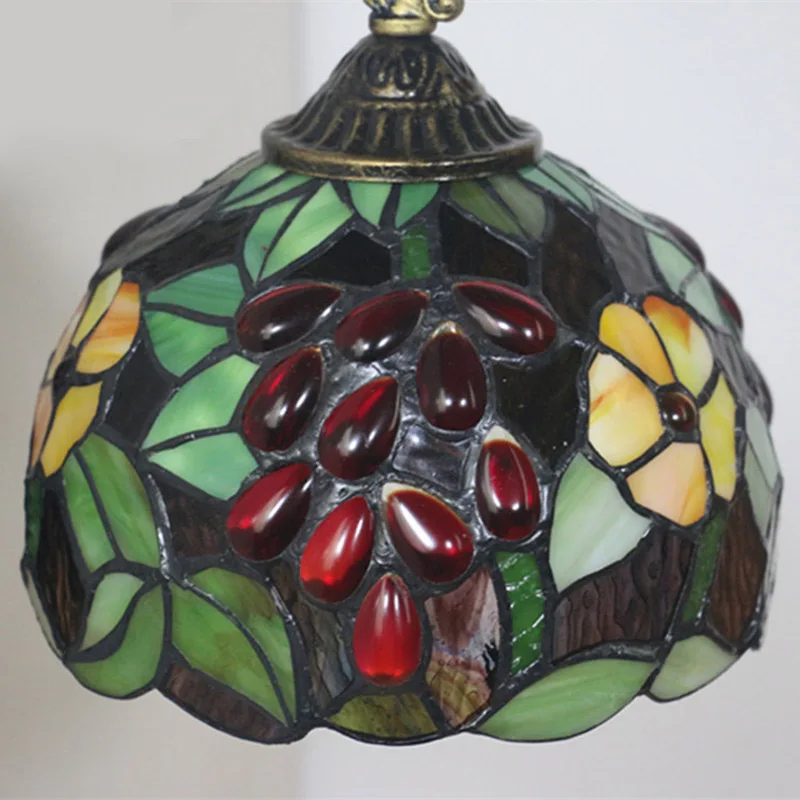 Европейские винтажные витражные настенные лампы виноград светильник для