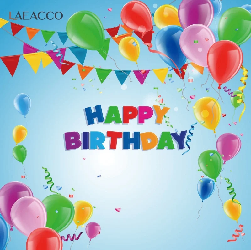 

Laeacco светильник синий фон флаги воздушные шары Декор на тему дня рождения вечерние ребенка портрет фото фон, фото-декорации