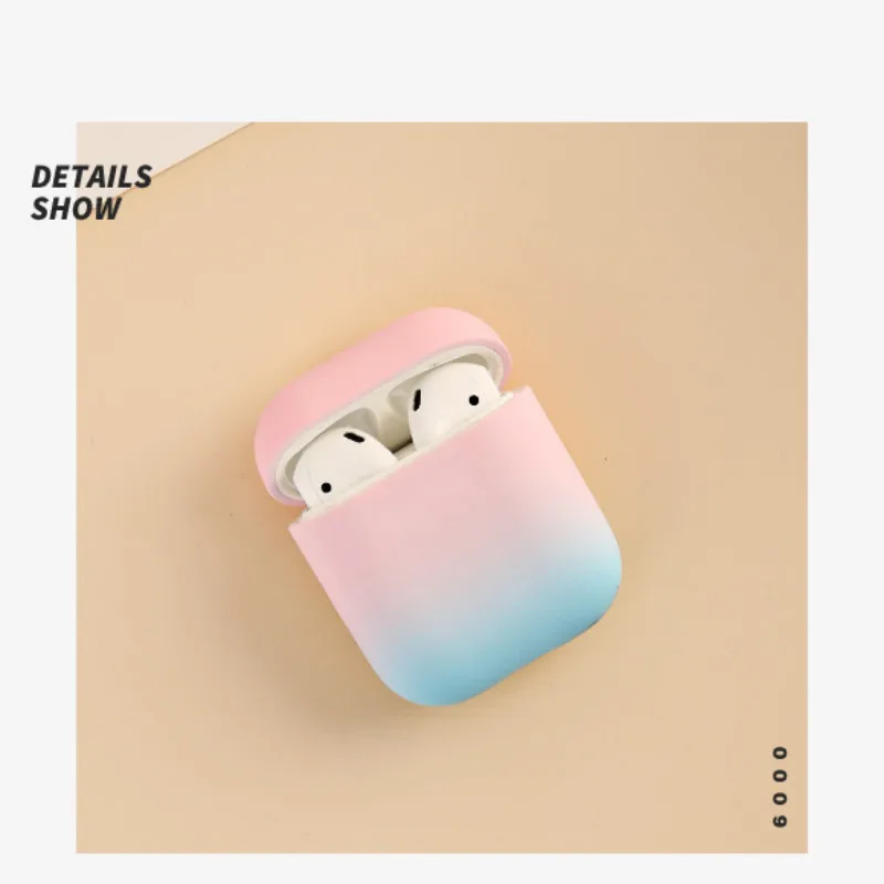 Newest Cute Gradient Color Decorative Hard Shell Case for Apple Airpods 2 Accessories Bluetooth Earphone Protective Cover | Электроника