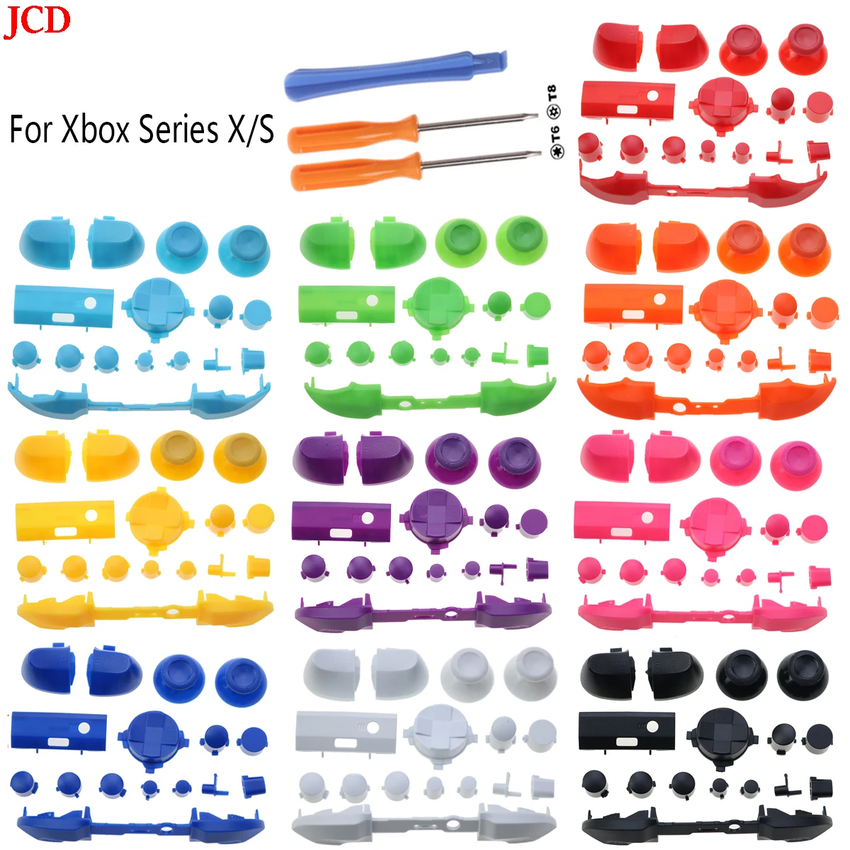 

JCD 1 Set Botones de repuesto LB RB LT RT,gatillos d-pad ABXY,botón de inicio trasero For Xbox Series X/S,controlador&Tool