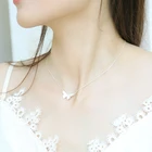 Ожерелье-чокер женское из серебра 2020 пробы, минималистичное, с подвеской в виде бабочки, юбилейная вечеринка, NK015, 925