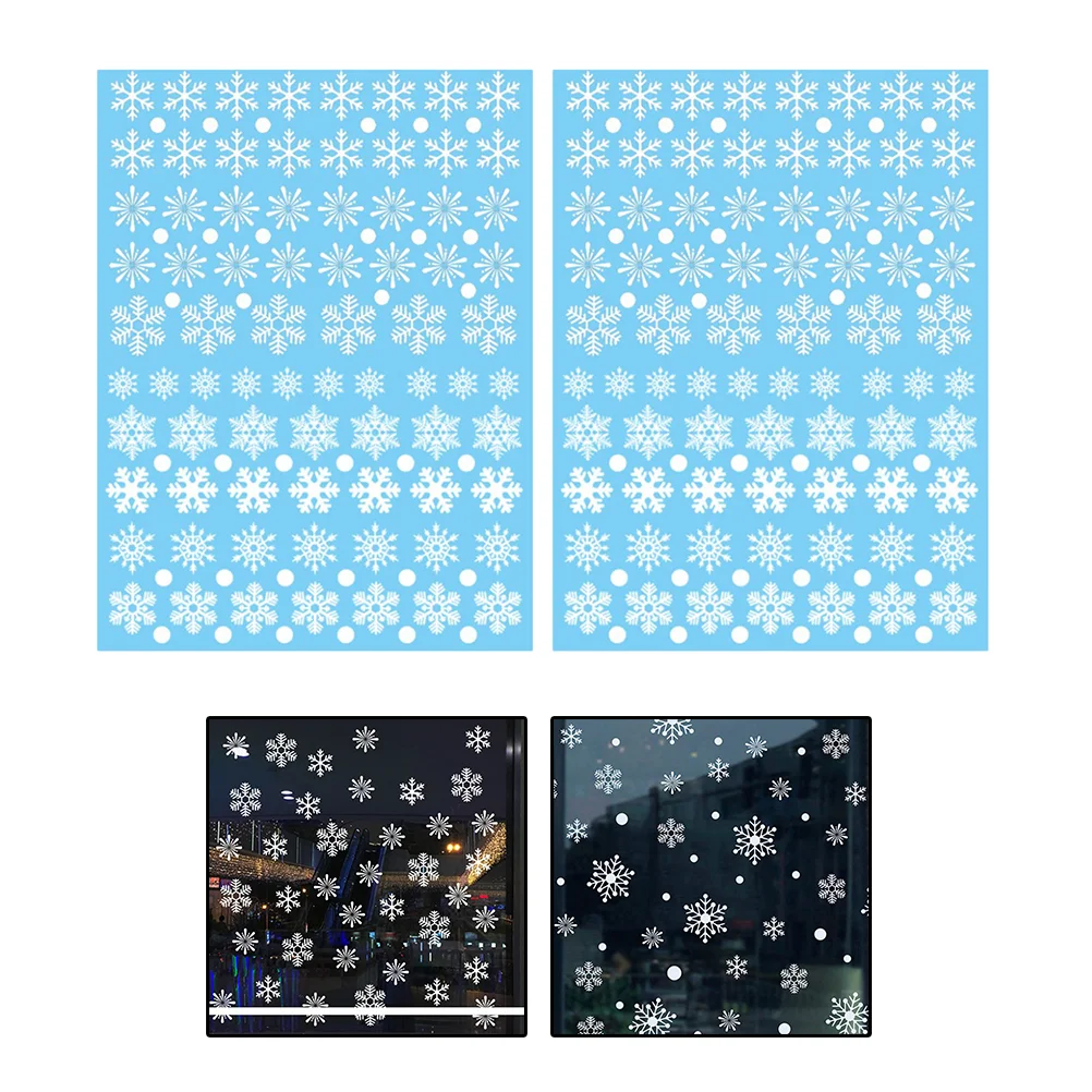 

2pcs Christmas Window Stickers Lifelike Snowflake Sticker Door Stickers Removable Decoraction for Christmas Party