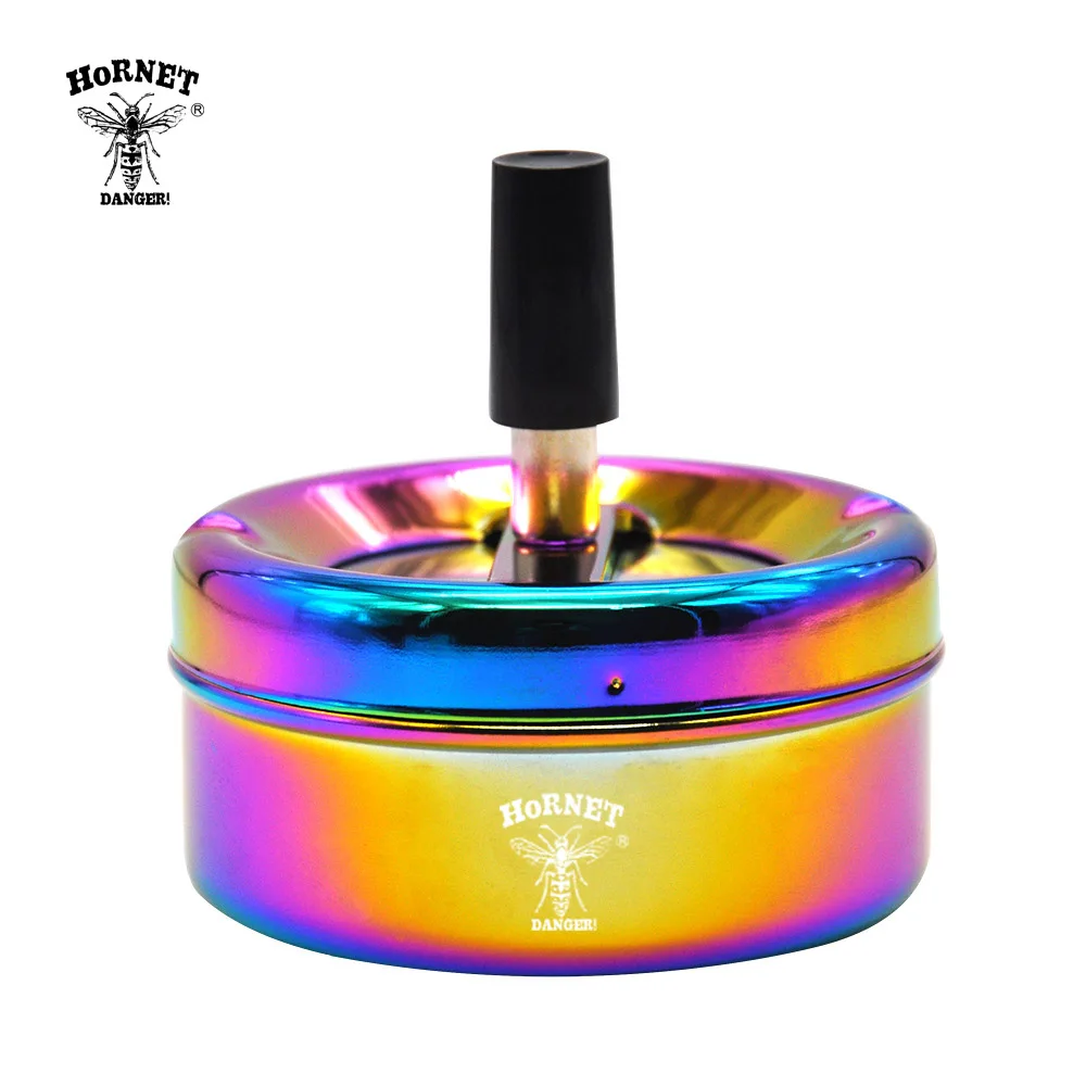 HORNET Радужная пепельница из нержавеющей стали 94 мм пресс роторный портативный