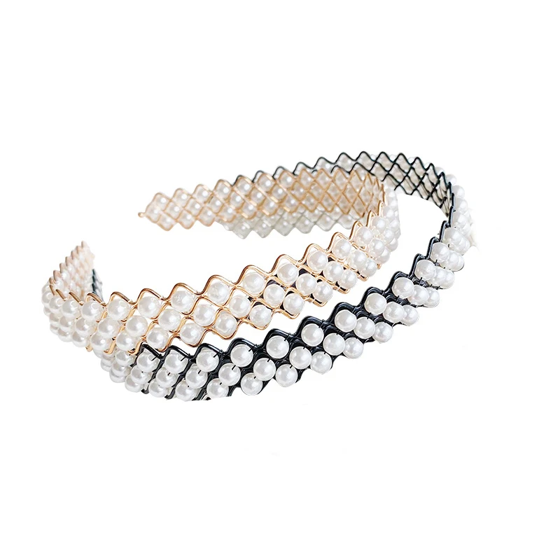 

korean Fashion Pearl Chains Hair Bands Hoop For Women Headband Hairband Girls Hair Accessories Elegant Chic Hair Ornament