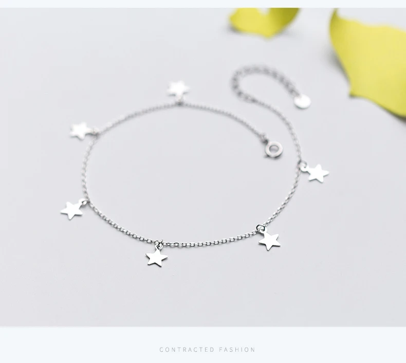 Colusiwei яркая цепь со звездами серебро anklets для женщин 925 стерлингового серебра модные украшения для ног браслет для ног лето
