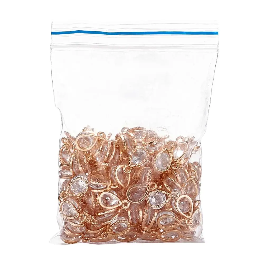 100pcs Alloy Charms Drop Pendants with Cubic Zirconia for DIY Women Fashion Jewelry Making Dangle Earrings Bracelet 13x8x6mm | Украшения и