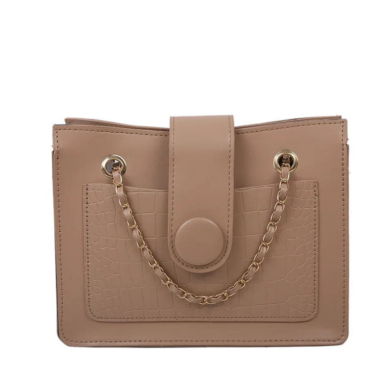 

2021 new trendy fashion texture ladies one-shoulder messenger bag chain small square bag fashionable purses