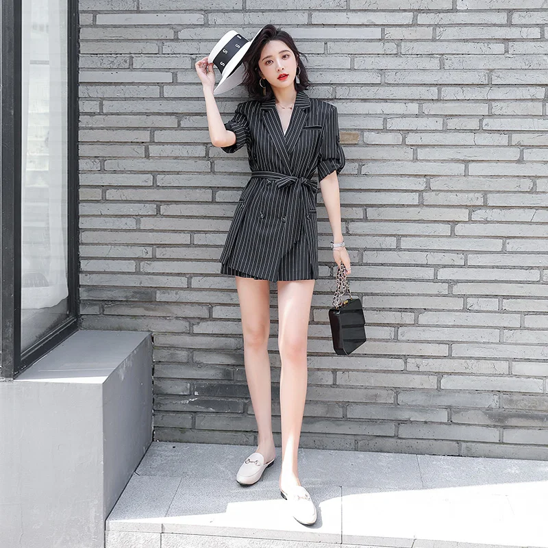 Женская одежда офисный костюм для дам женский новый длинный полосатый