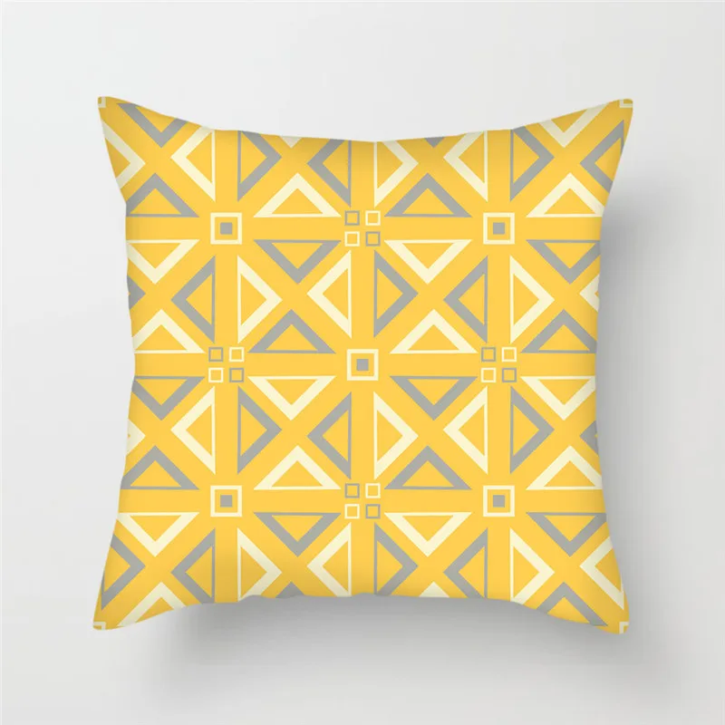 

Fuwatacchi Striped Pillowcases Orange Geometric Floral Cushion Cover Damond Flower Dot Throw Pillowcase for Home Sofa 2019