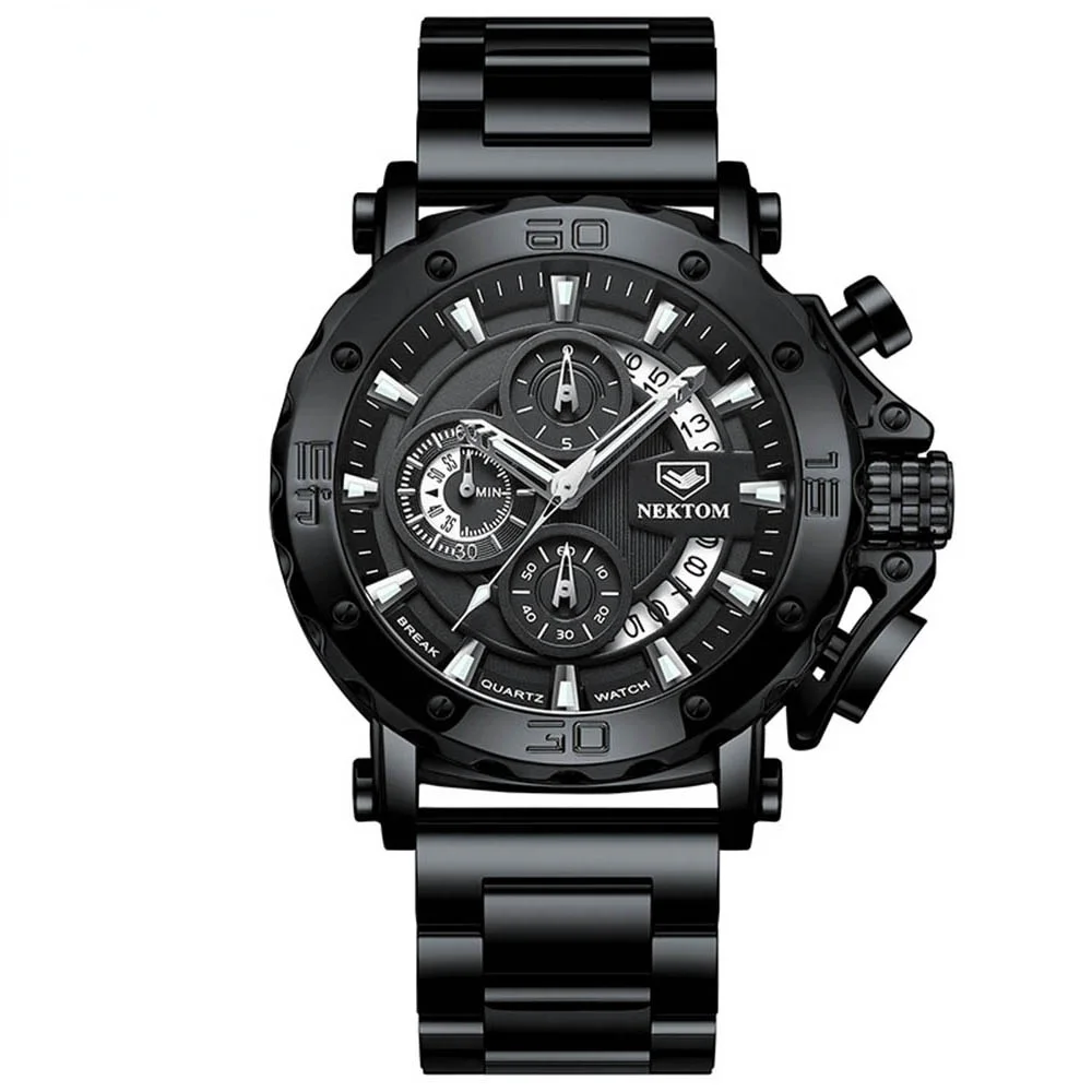 

2021 Casual Men sport Watch Stainless Steel Waterproof Men Chronograph Watch Top Brand Fashion Business Wristwatch Gift for Men