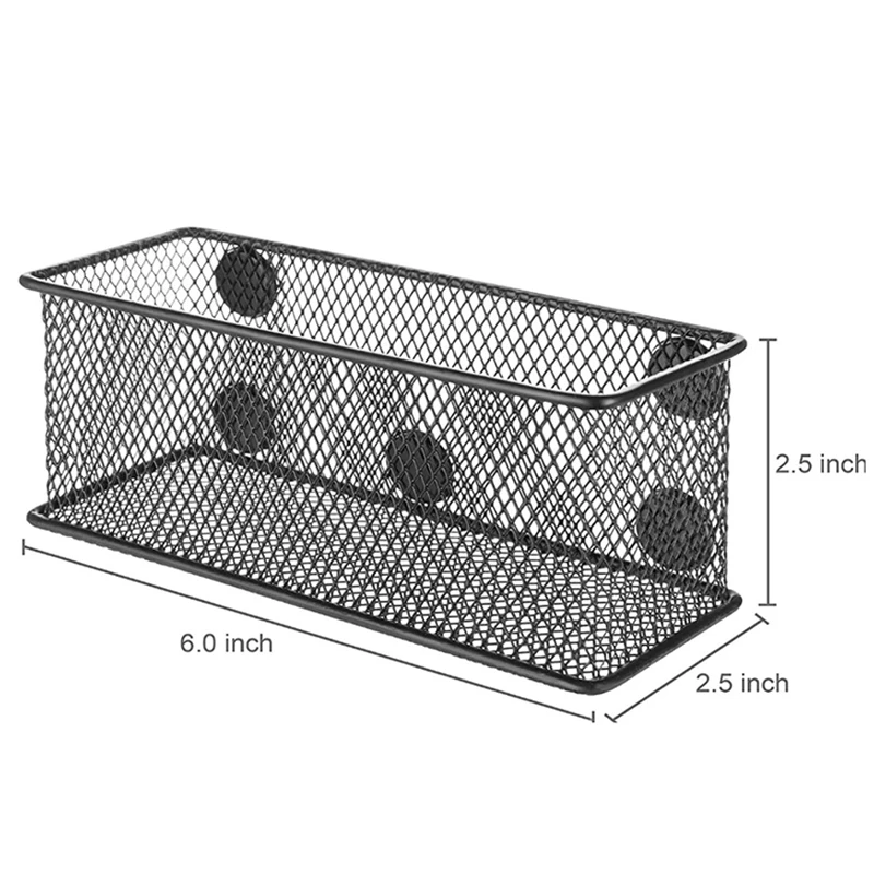 

3PCS Magnetic Pencil Holder Magnetic Metal Mesh Pencil Holder Storage Basket for Holding Whiteboard & Office Accessories