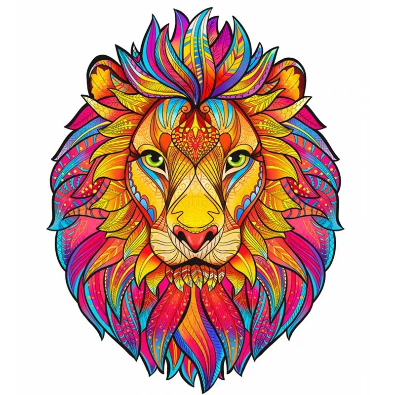 

Unique Wood Jigsaw Puzzle Adult Kids Animal Shape Assemble Different Patterns Educational Toys DIY Interactive Games 148*210mm