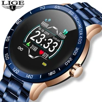 lige waterproof smart watch men fitness tracker steel blood pressure monitor mode multifunctional sport smart watch for android