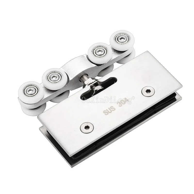 1 комплект Нержавеющая сталь раздвижные Стекло двери шкив висит колёса для