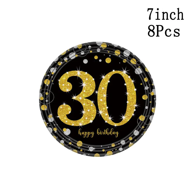 8Pcs Paper Plates Chicinlife 1 шт. 30 40 50 60 лет Очки День рождения Юбилей Мужчины Женщины забавная оправа для очков фото стенд Реквизит Поставки - Цвет: 8Pcs Paper Plates