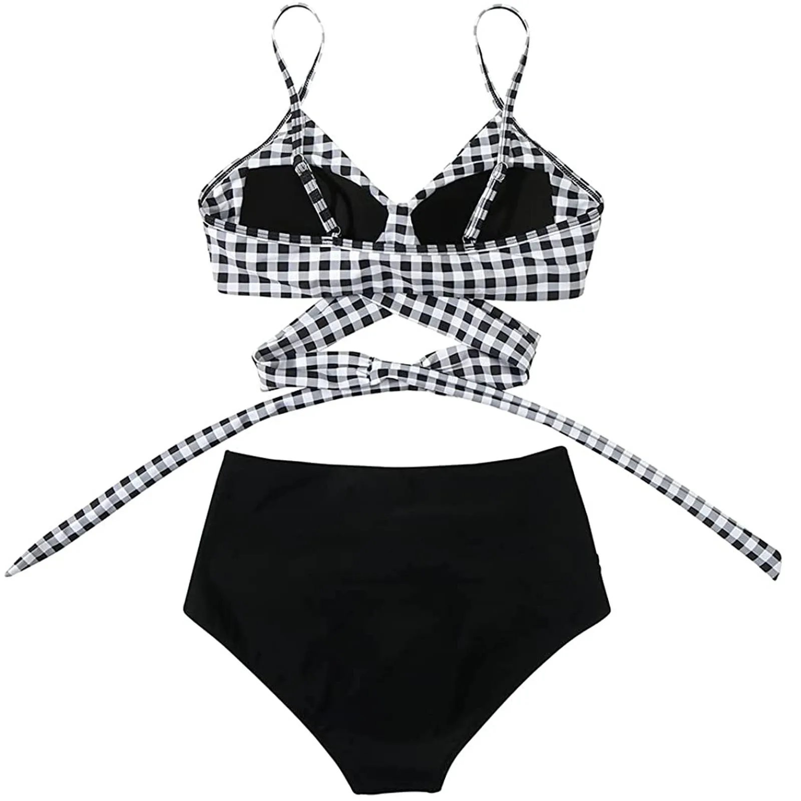 

bikini 2021 Fashion Women's Summer Sexy Tie-Dye Split Two-Piece Halter Bikini Swimsuit bathing suit women swimwear women#6