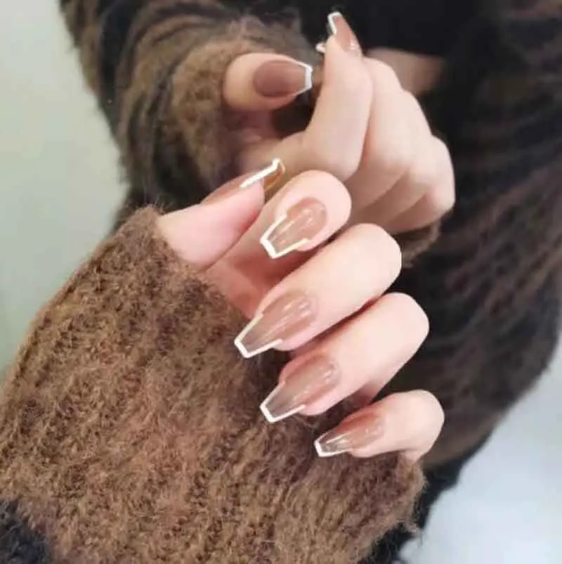 24 шт. милые розовые блестящие декоративные короткие искусственные ногти полное