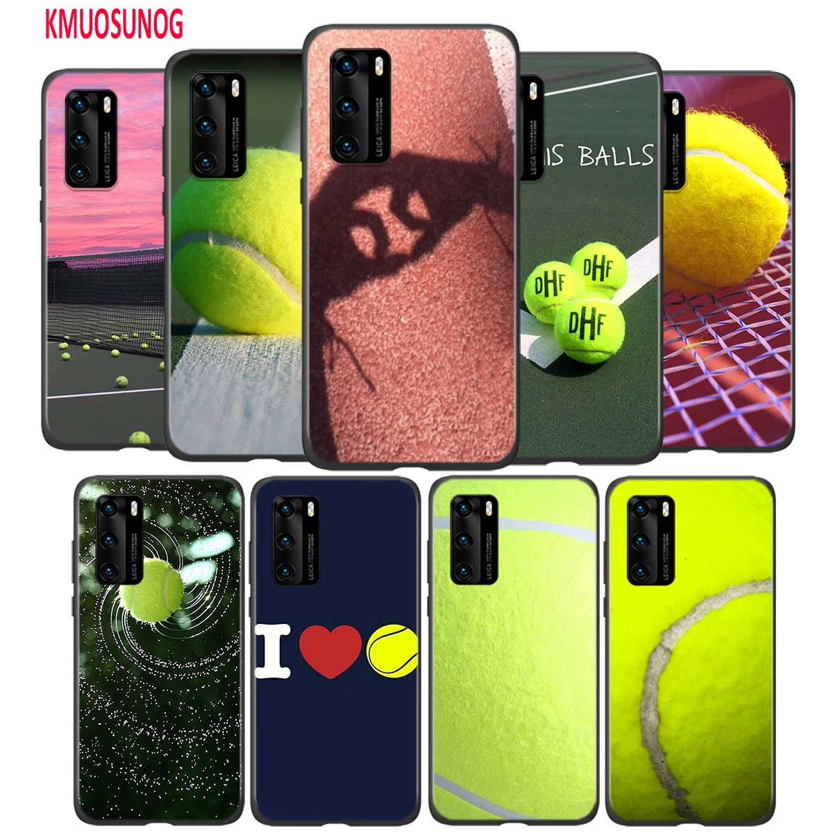 

Black Silicone Cover Tennis Ball Sport For Huawei P40 P30 P20 Pro P10 P9 P8 Lite E Plus 2019 2017 Phone Case