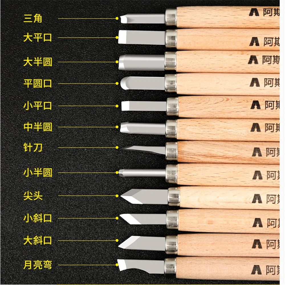 12 шт. набор инструментов для резьбы по дереву нож резная печать резиновый нож от AliExpress WW