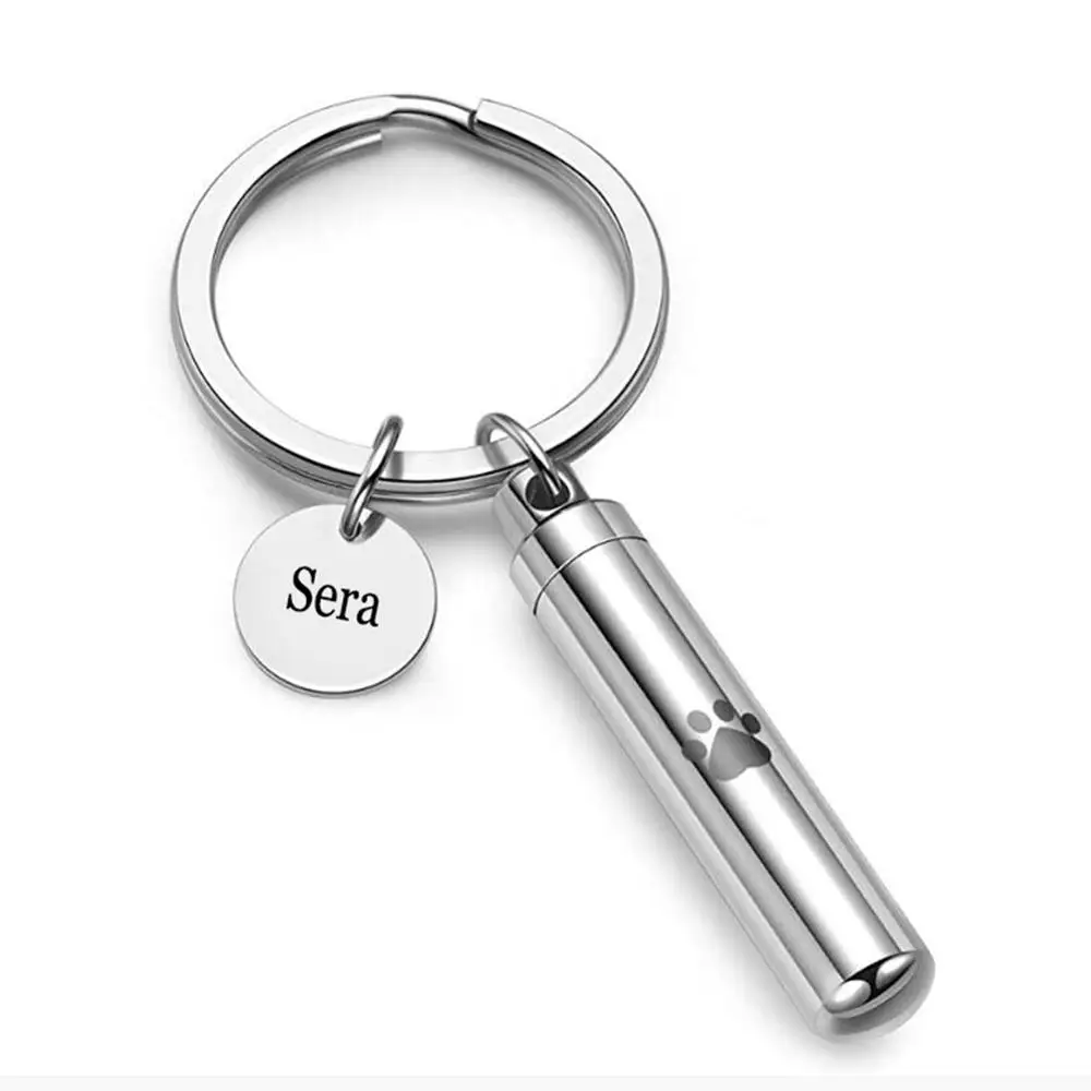 Мастер Бесплатная гравировка на заказ Собака Paw цилиндрическая урна для кремации