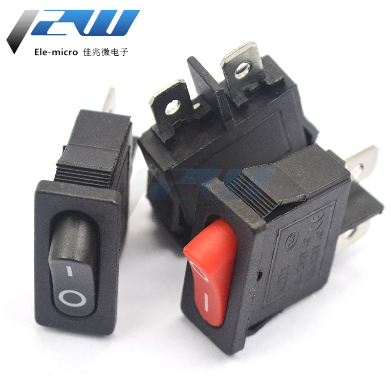 10PCS10x22mm KCD1-110 Black Super Thin Rocker Switch NO/OFF 2 Pin Small Instrument Power | Обустройство дома