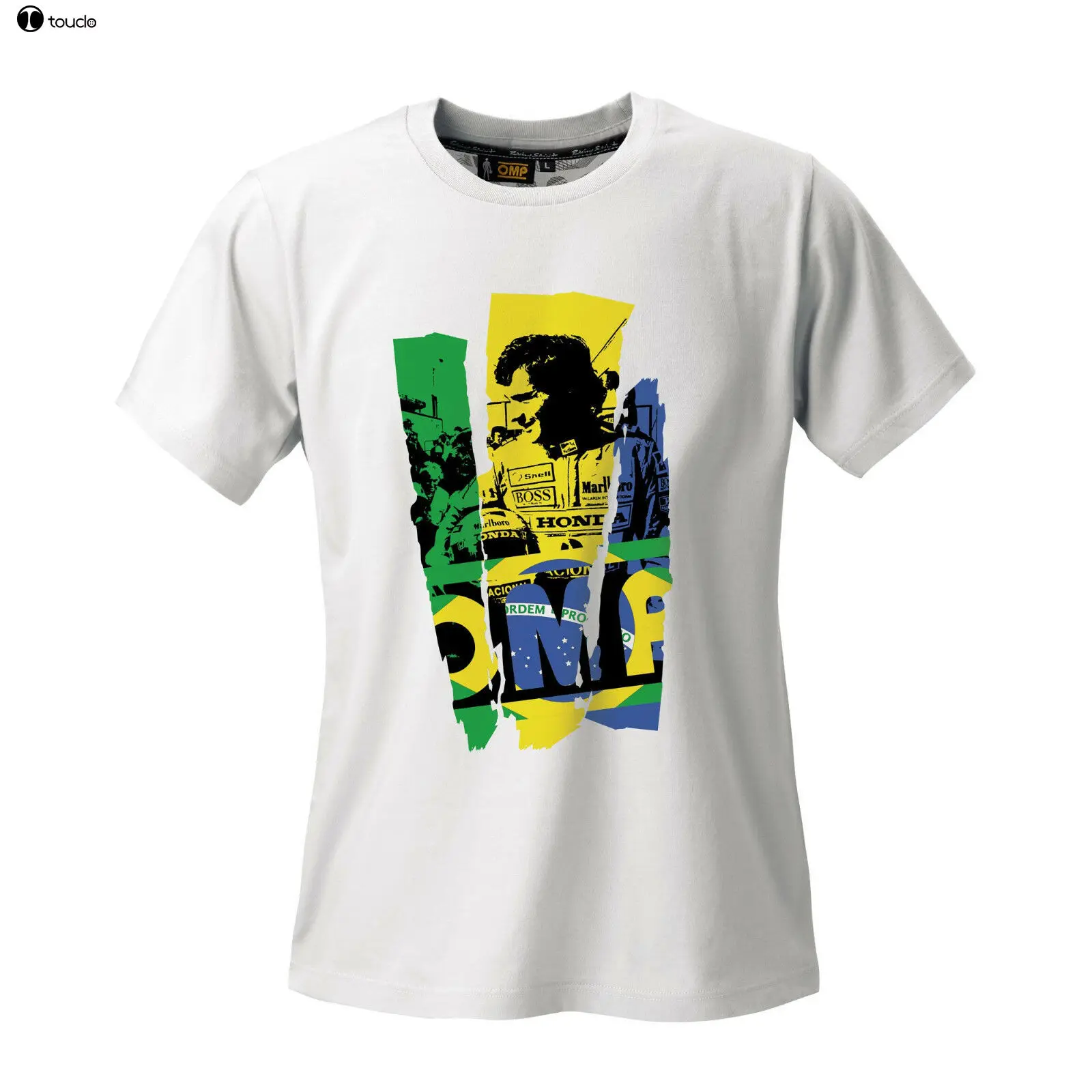 

Белая хлопковая футболка, унисекс, Айртон Сенна, бесплатная доставка