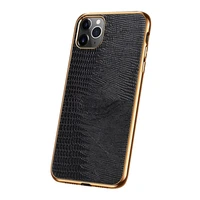 luxury genuine leather full protective thin case for iphone 12 11 pro max 11pro x xs xr 10 phone cover cases cute lizard pattern