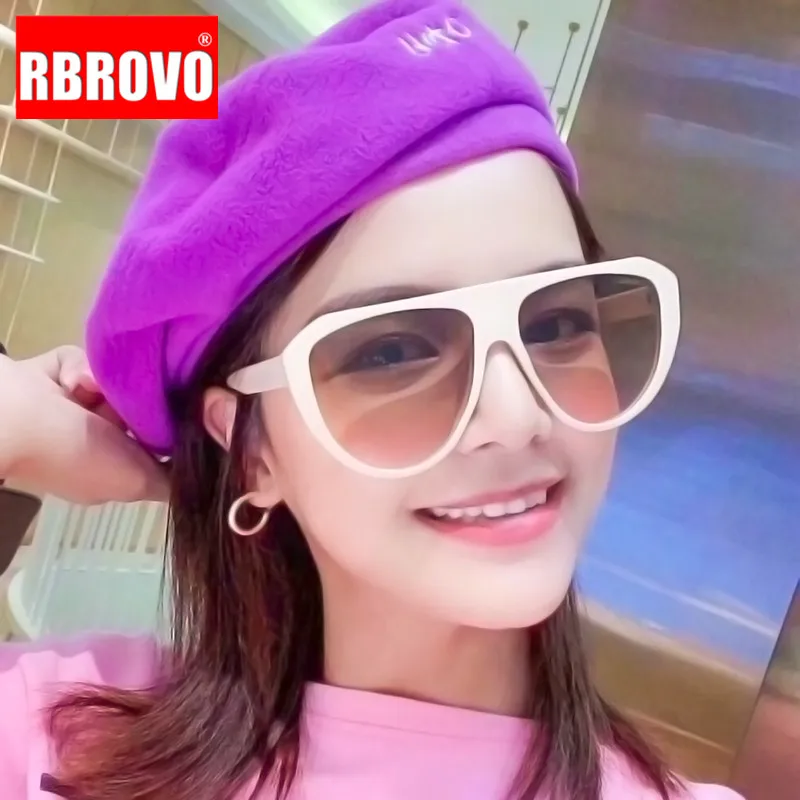 

RBROVO 2021 Oversized Sunglasses Women Retro Glasses Women Luxury Brand Eyeglasses For Women/Men Mirror Oculos De Sol Feminio