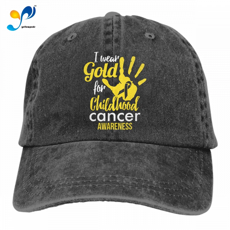 

Gold For Childhood Cancer Awareness Vintage Washed Twill Baseball Caps Adjustable Hat Funny Humor Irony Graphics Of Adult Gift