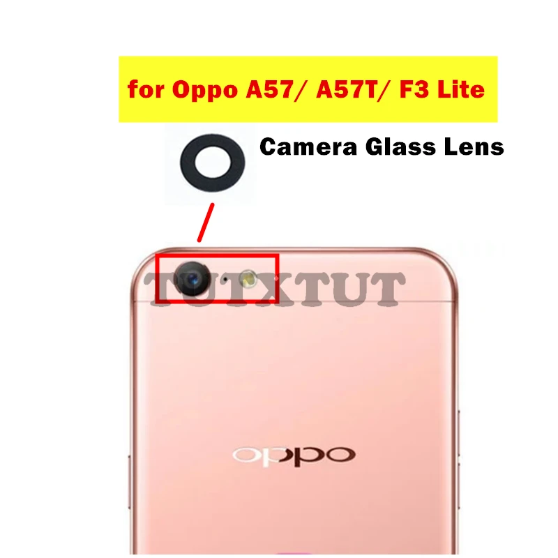 2 шт. для oppo A57/ A57T/ F3 Lite задняя камера стеклянная линза основная объектив с клеем F
