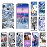 winter snow ice tree soft tpu phone case for huawei honor 9a 9c 30 20 pro 8x 9x lite 8s 9s y8p y8s y5p y9a y7a y6 y7 2019 cover