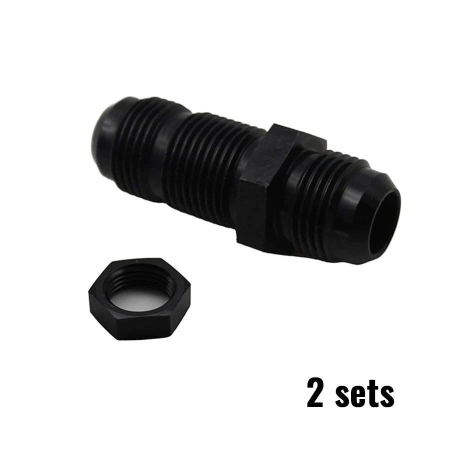 

2 комплекта 10AN мужские прямые переборки фитинги анодированные адаптеры переборки с гайкой фитинг адаптер уплотнение блокировки