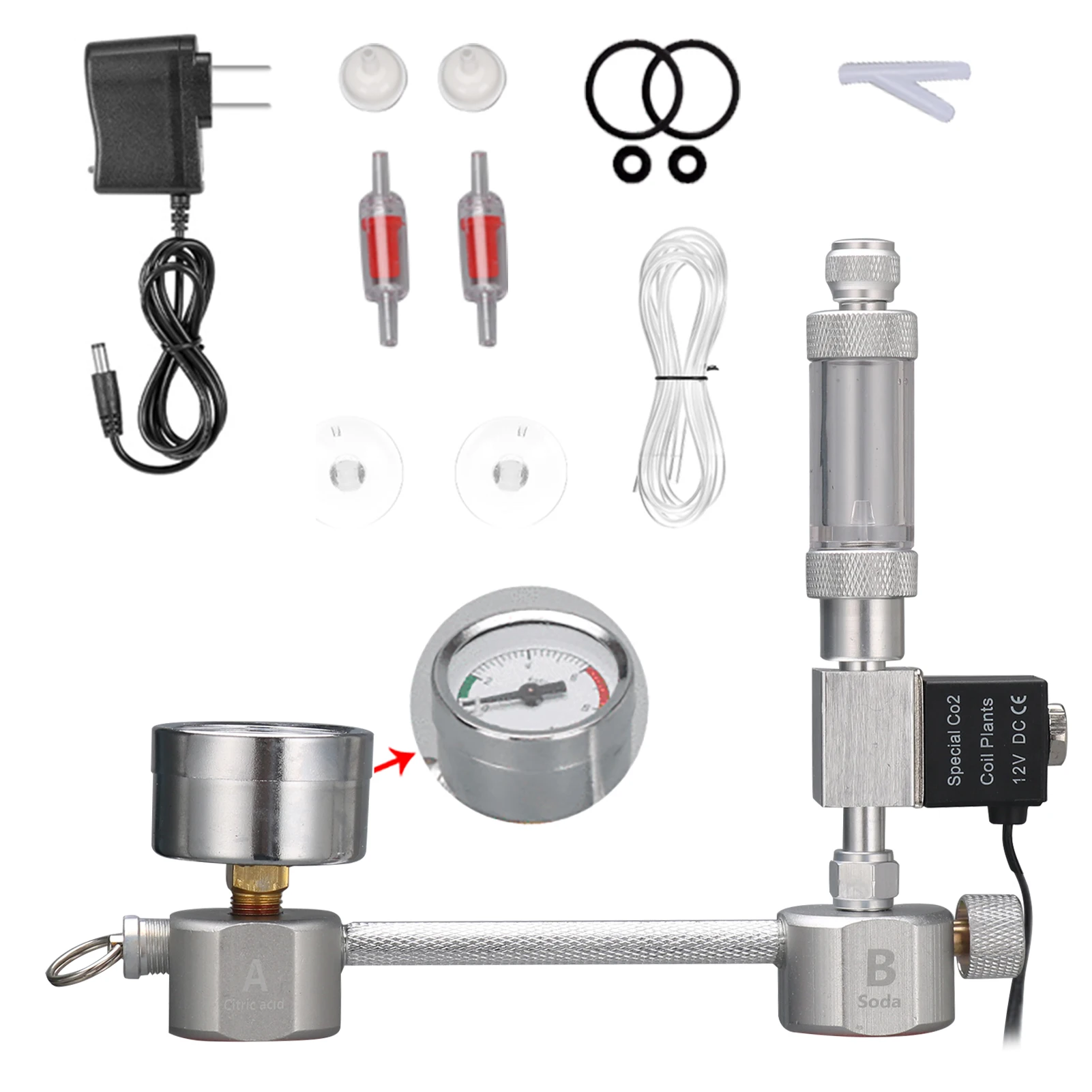 Система генератора CO2 для аквариума комплект СО2 диффузора регулятор с