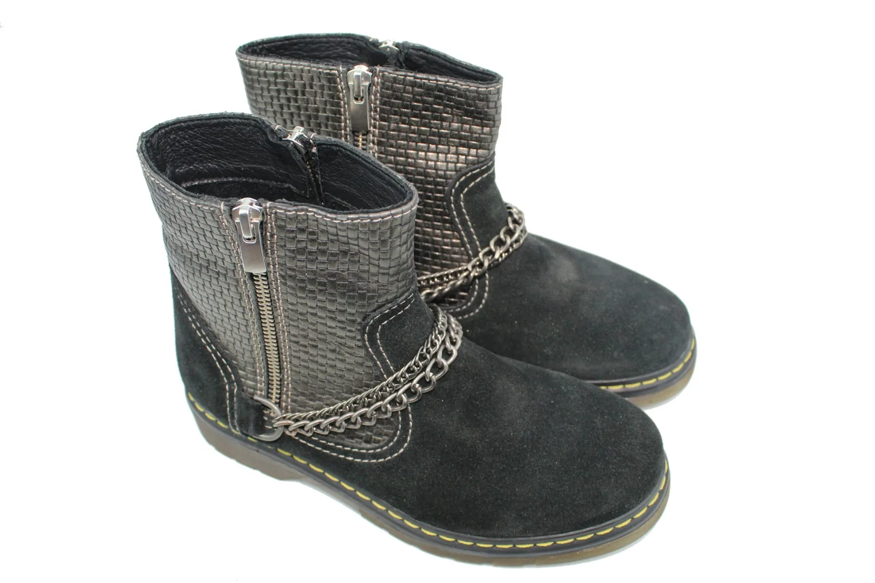 

ZER обувь черного цвета из натуральной кожи-серые женские сапоги