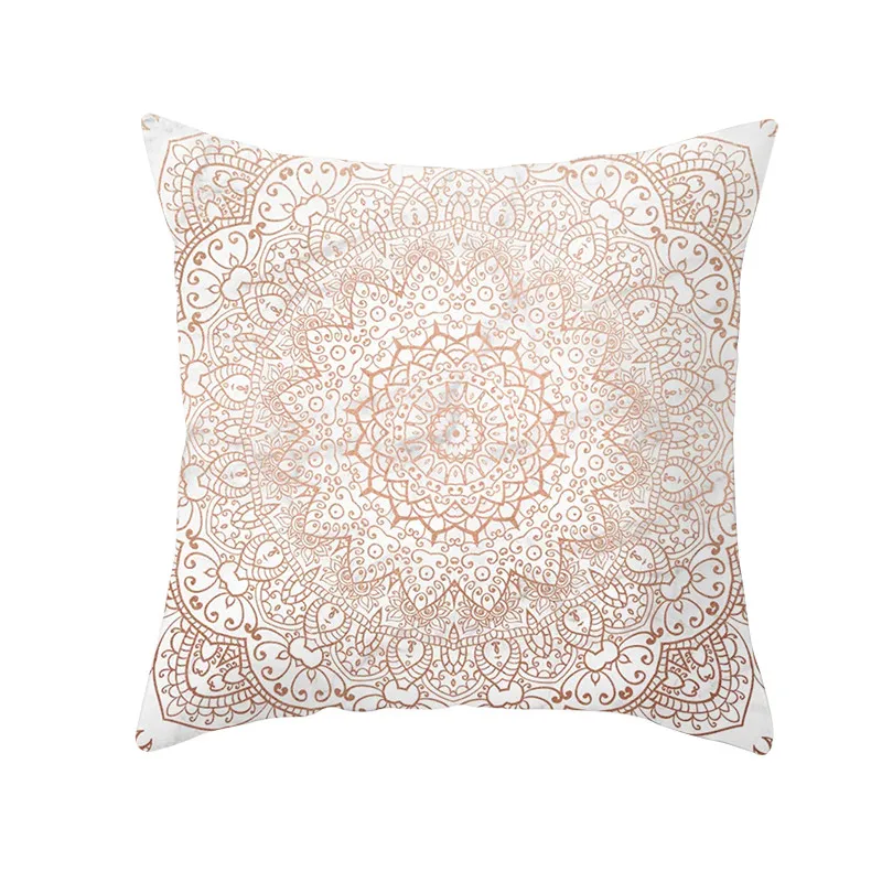 PC09920 Fuwatacchi Rose Gold Geometric Cushion Cover Flower Decorative Pillows Cover for Home Sofa Bed Polyester Throw Pillowcases 45*45 - Цвет: PC09920