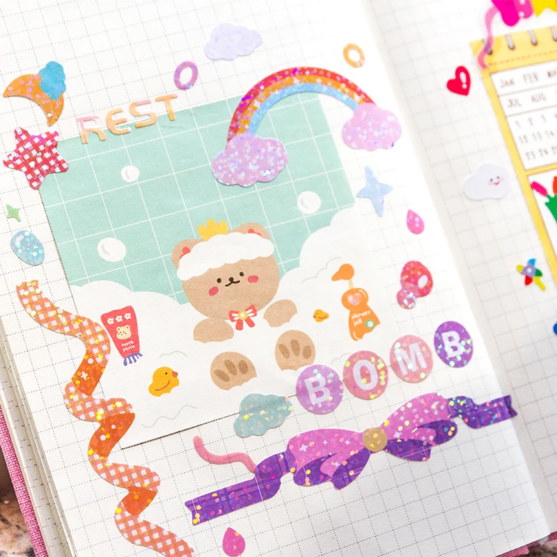 Красочные ленты стикер Самоклеющиеся наклейки s для дневника DIY принадлежности