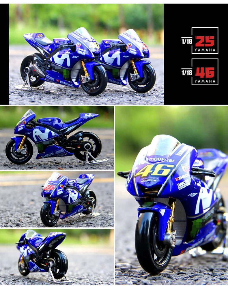 Maisto 1:18 Yamaha Champion Team Racing Silvardo original authorized simulation alloy motorcycle model toy car Collecting