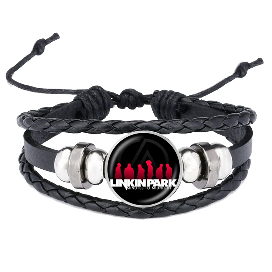 Linkin Park браслеты Рок Группа Знак кожаные стекло кабошон изображение купола