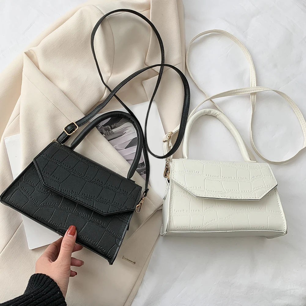 

Fashion Women Pure Color Shoulder Crossbody Bags PU Leather Messenger Bag Vintage Ladies Flap Small Top-handle Handbag Purse New