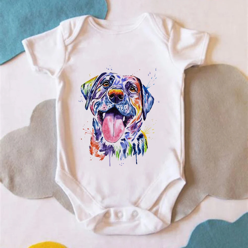 

Lively Cute Girl Baby Bodysuit France Harajuku Aesthetic Dog Graphic White Newborn Jumpsuits 0-24M Summer Casual Oversize Romper