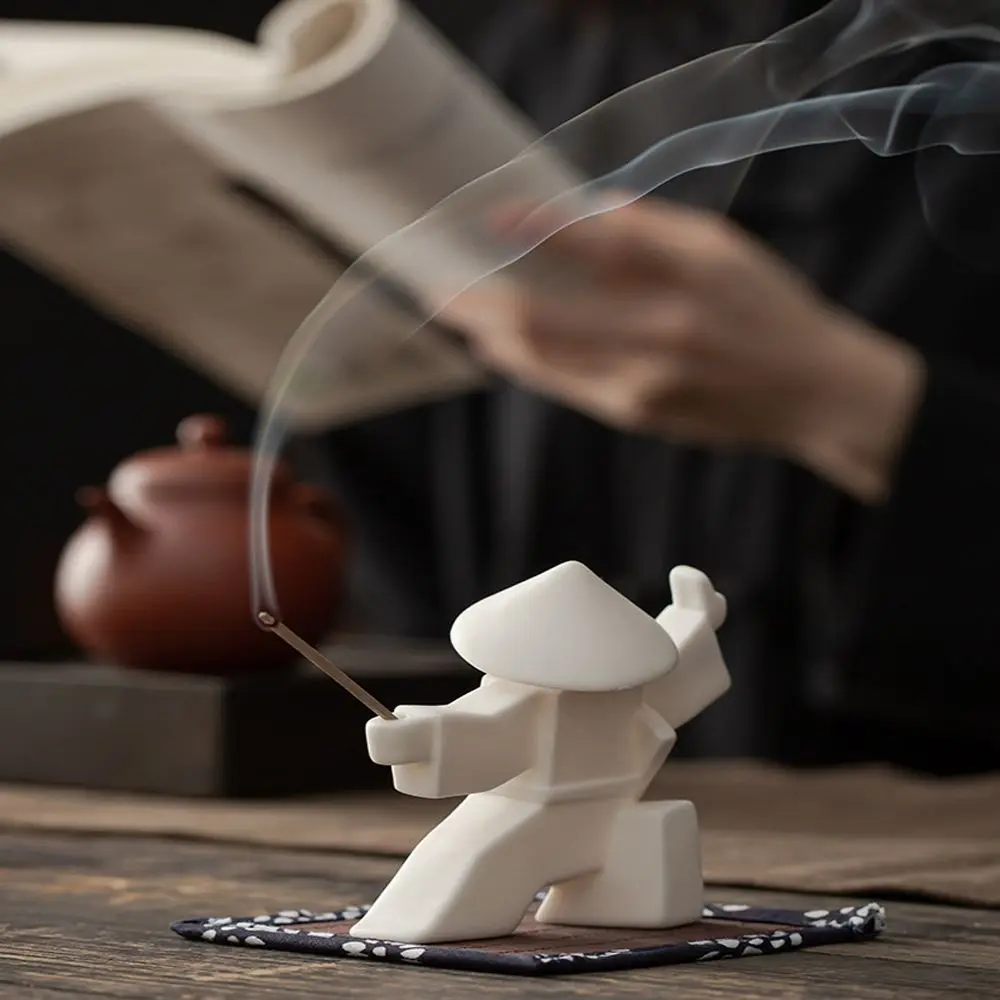 Tea Ornament Sculpture Samurai Knight Gift Warrior Statue Table Decoration Incense Stick Figurine