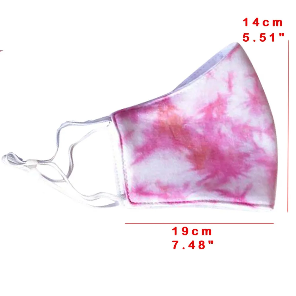 

8PC Fashion Tie-dye Print Cotton Mask Reusable Washable Mouth Mask Unisex Dustproof Windproof Protection Face Mask mascarillas
