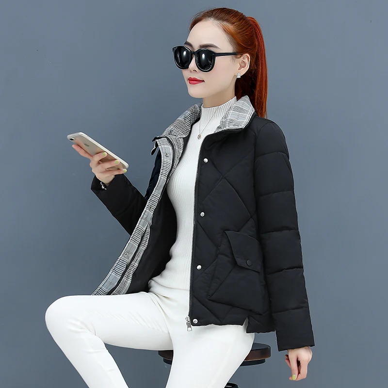 Новинка короткий топ большого размера Женское зимнее хлопковое пальто с