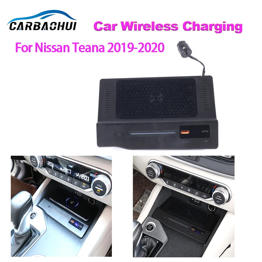 

High Quality Car Wireless Charger Quick Charging For Nissan Teana 2019-2020 Smart Fast Charge Cell phone Holder 15W Fast Charge