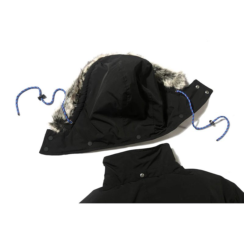 Зимняя длинная куртка с меховым капюшоном Мужская цветная парка на подкладке