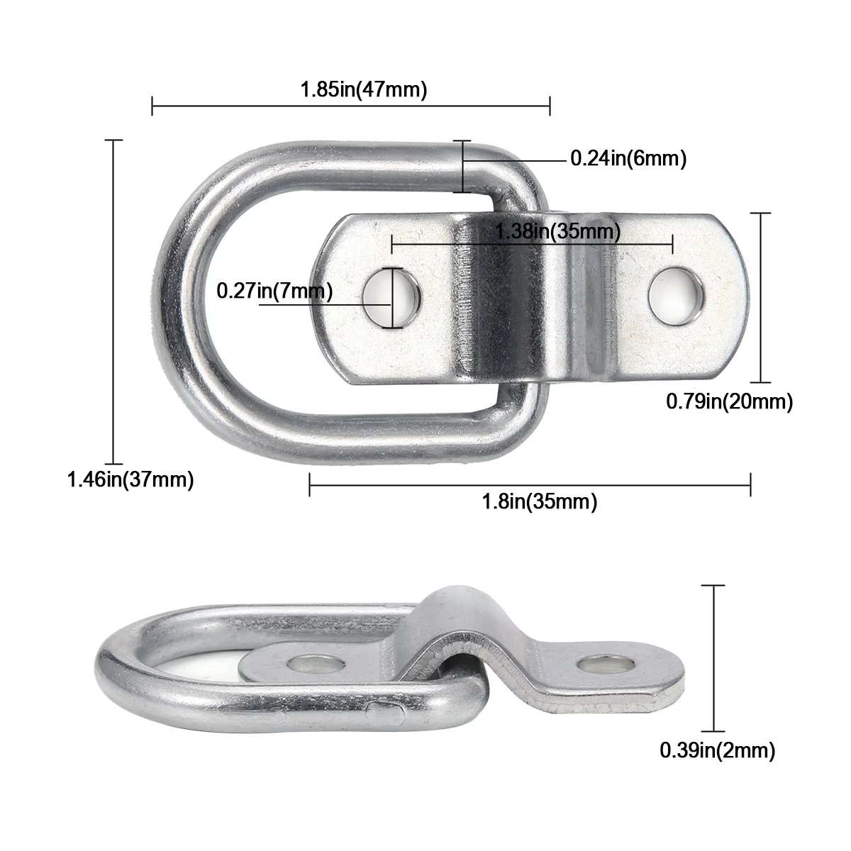 

8pcs/set Lashing Ring Staple Cleat Tie Down Trailers For Vans Trucks Horsebox Boat Ropes