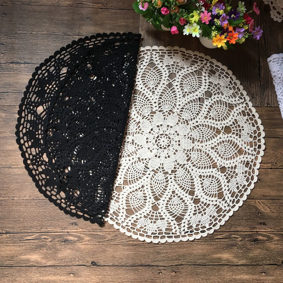 MINDPLUS винтажные вязаные крючком салфетки на стол из 100% хлопка 60 см коврик