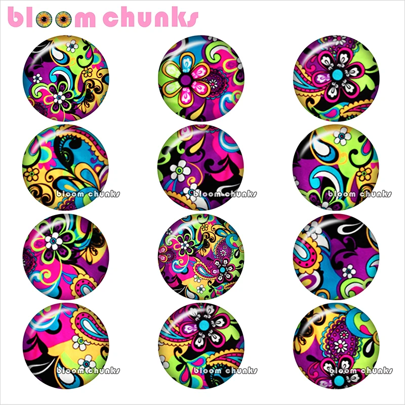 

Pretty Retro pattern BohemiaRound glass cabochon jewelry flat back Making findings 12mm/18mm/20mm/25mm A8057